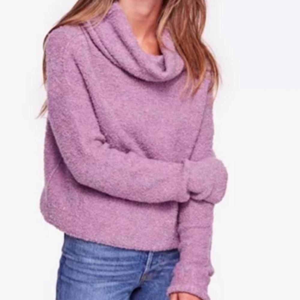 Free People Stormy Fuzzy Cowl Neck Sweater